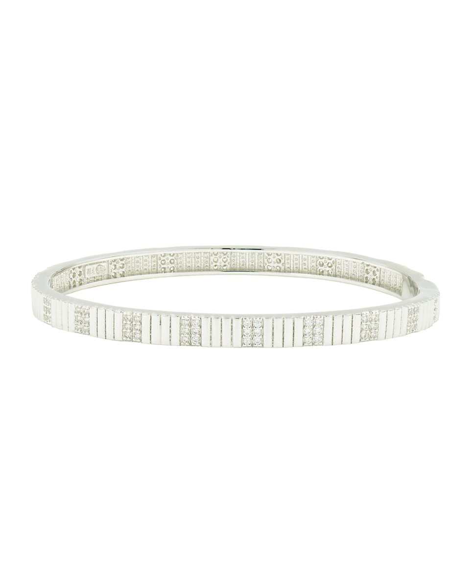 Hinged Bangle Bracelet, Silver